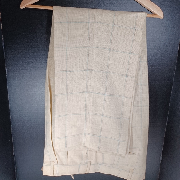Vintage 80s Linen Dress Pants, Cream, Men's, Size 34, Made in USA - Picture 8 of 10